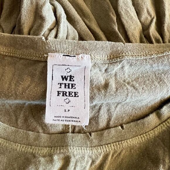 FREE PEOPLE | We the Free Continental Peplum Tank Army Green Distressed Size S - Picture 5 of 8